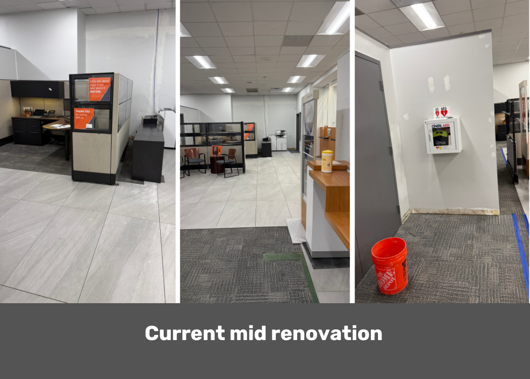 Current mid renovation of a bank.