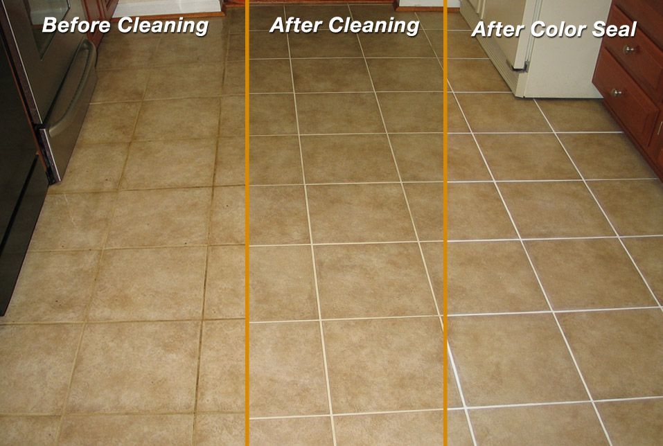 before & after  tile grout sealer