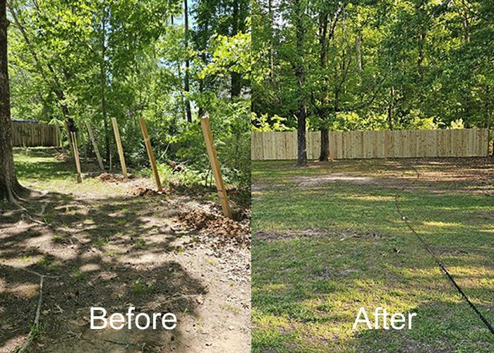 fence repair - before & after