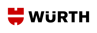 Würth logo: red shield with white lines and black