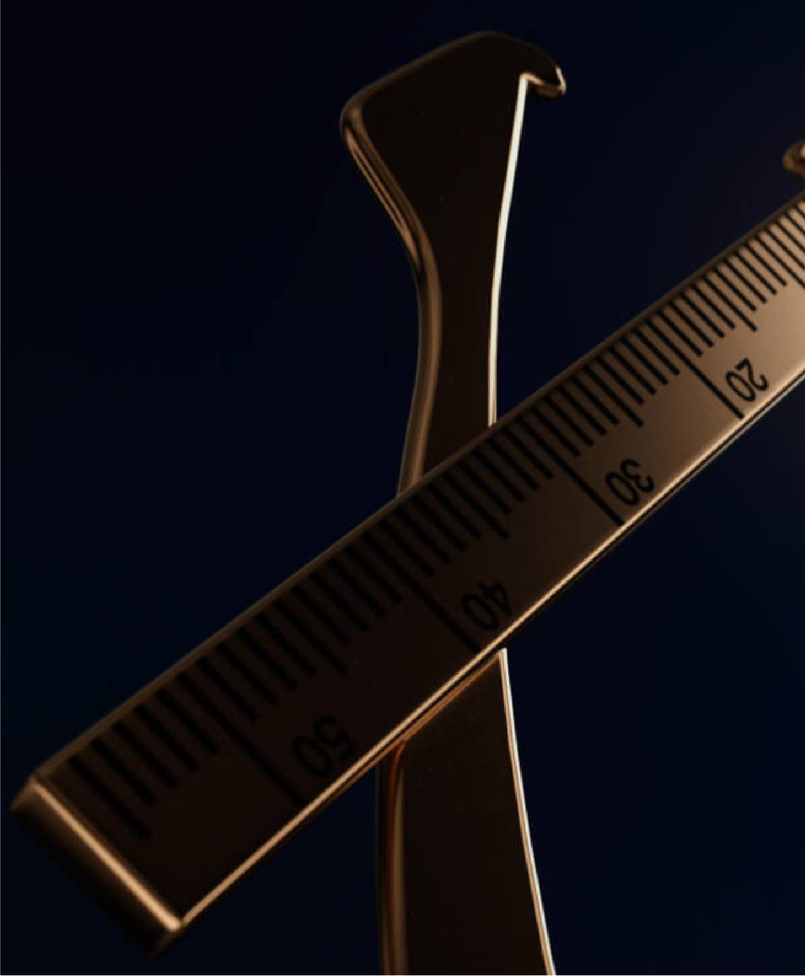 Gold-colored caliper