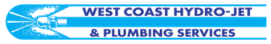 Logo: West Coast Hydro-Jet & Plumbing Services, blue and white emblem.