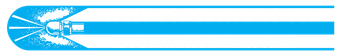 Blue banner with a white pen nib and starburst on the left, with horizontal blue lines on a white background