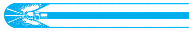 Blue banner with a white pen nib and starburst on the left, with horizontal blue lines on a white background