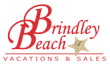 Brindley Beach Vacations & Sales logo in red script with a tan starfish on white background