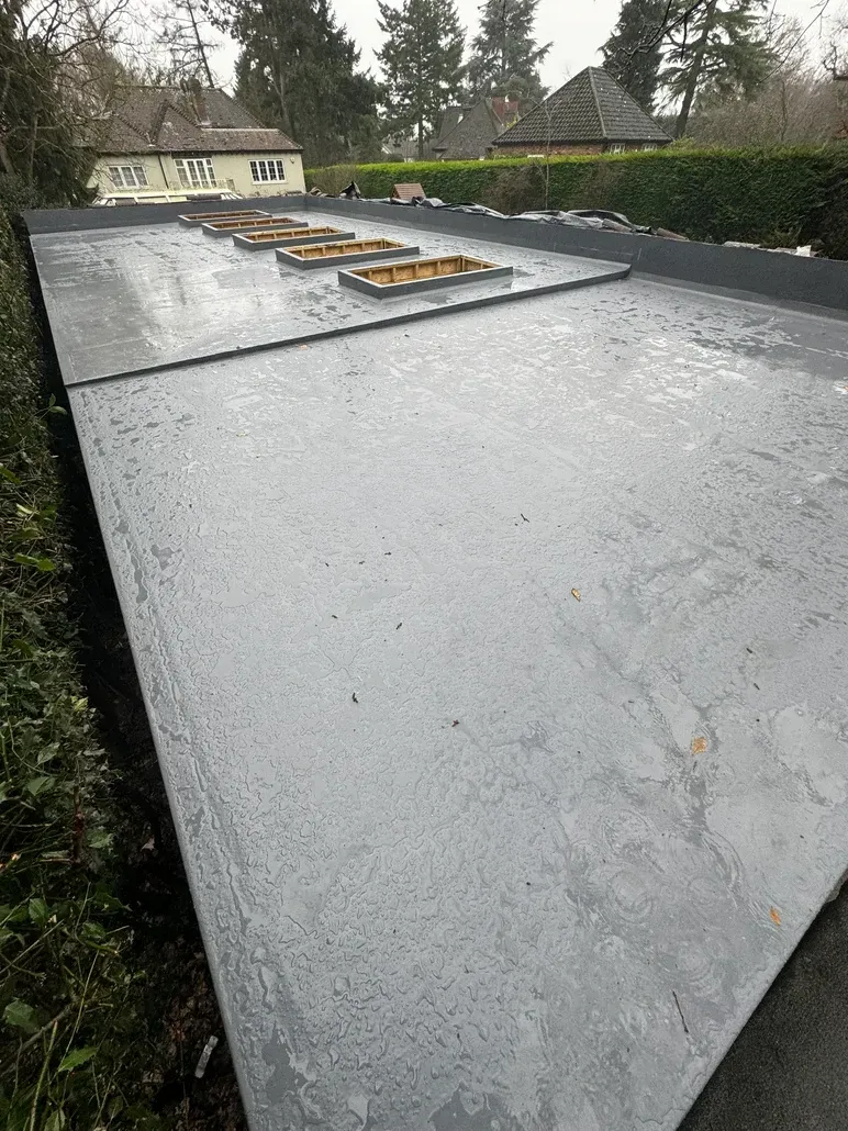 a large flat roof