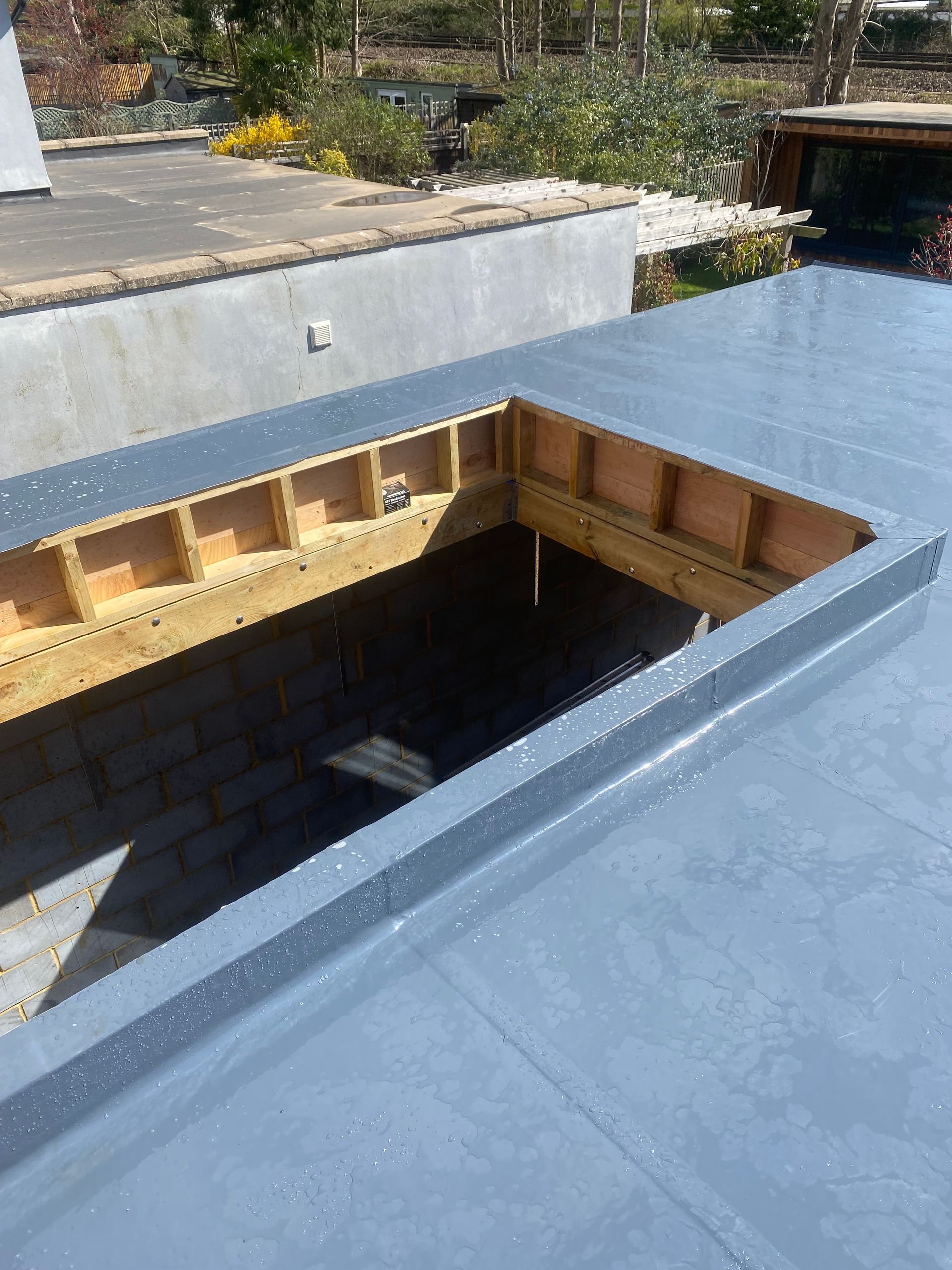 a roof with a hole in the middle of it