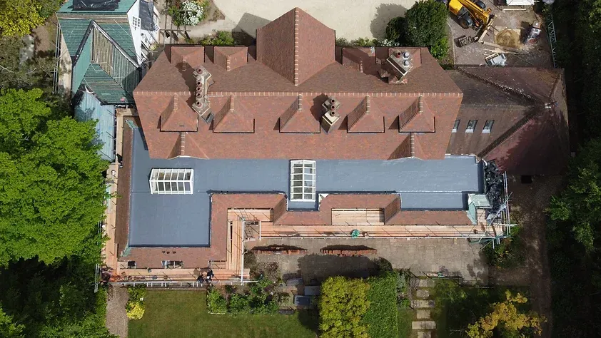 aerial view of large country property