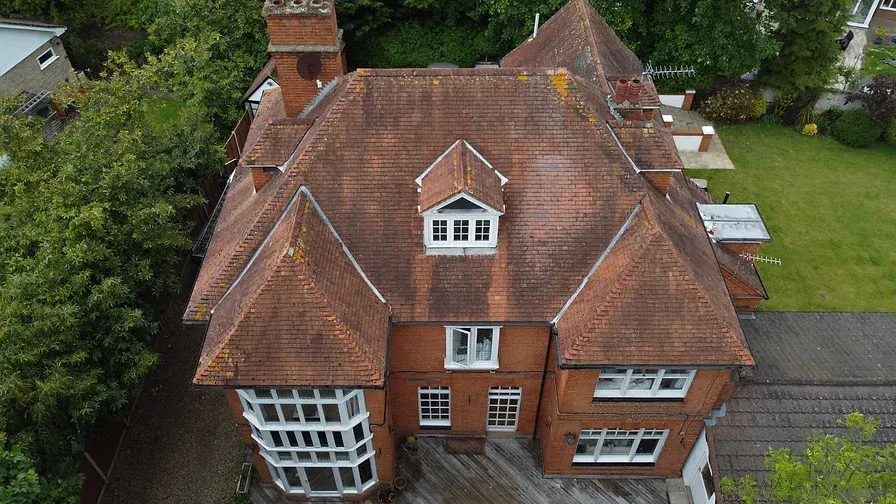 large country house viewed from above