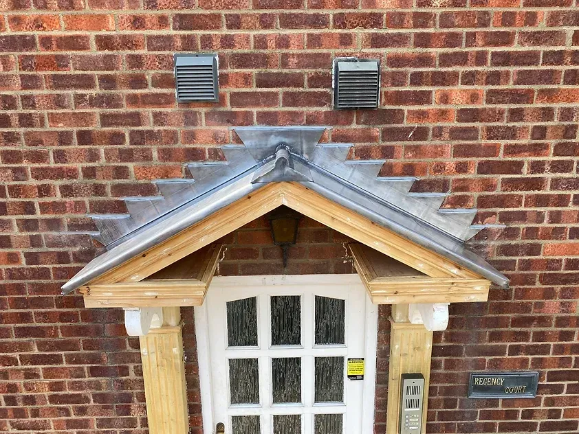 front door with neat flahing leadwork