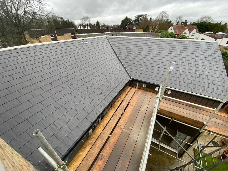 slate roof when complete