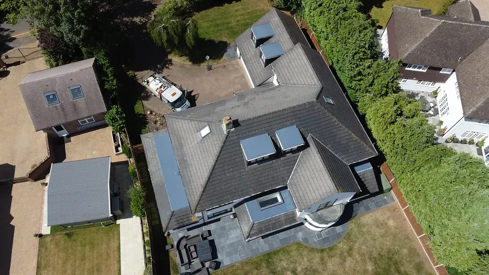 view of large property from above