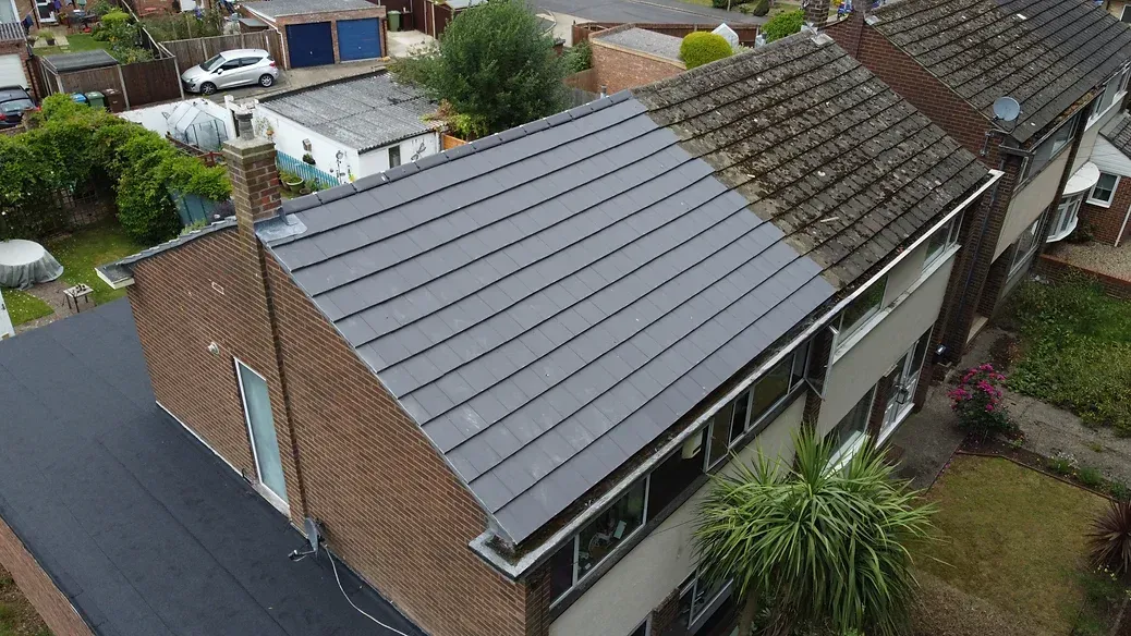 slate roof after completion