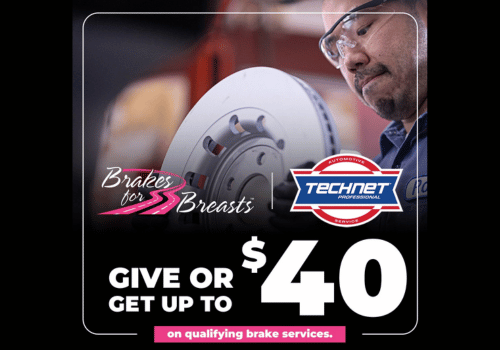 TechNet ad for “Brakes for Breasts”: give or get up to $40 on qualifying brake services