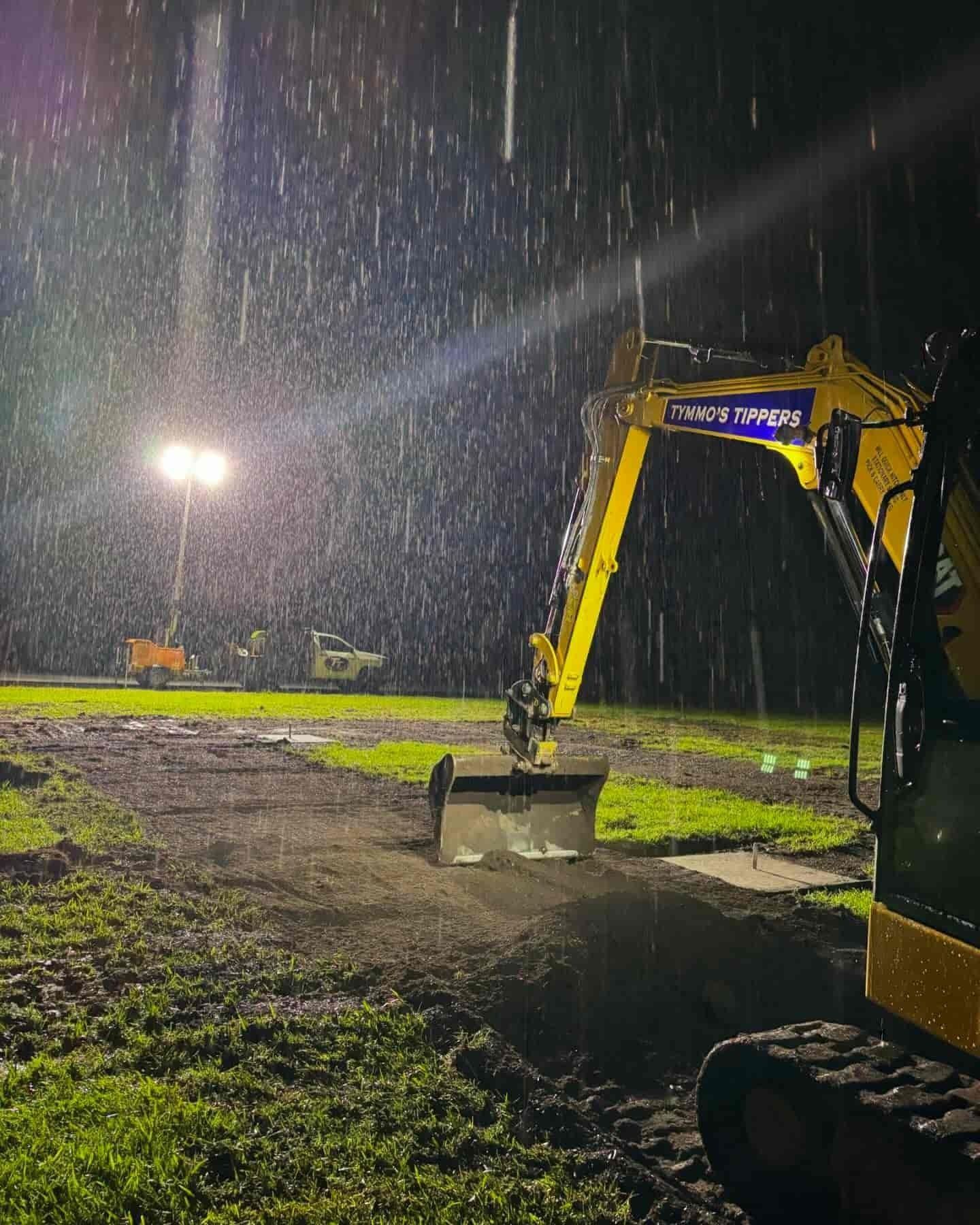 Yellow Excavator Working in Progress in Byron Bay