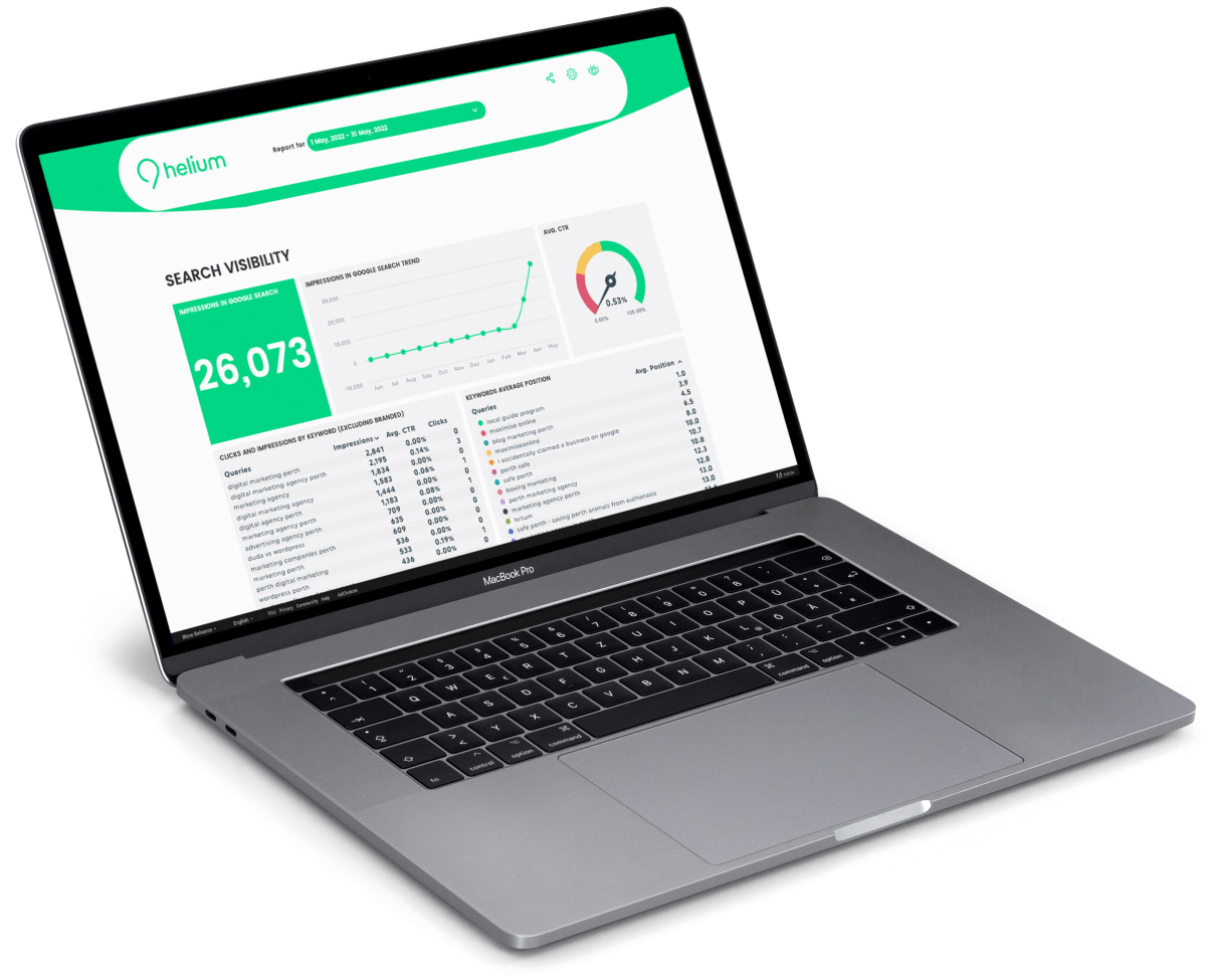 Website SEO Dashboard Example