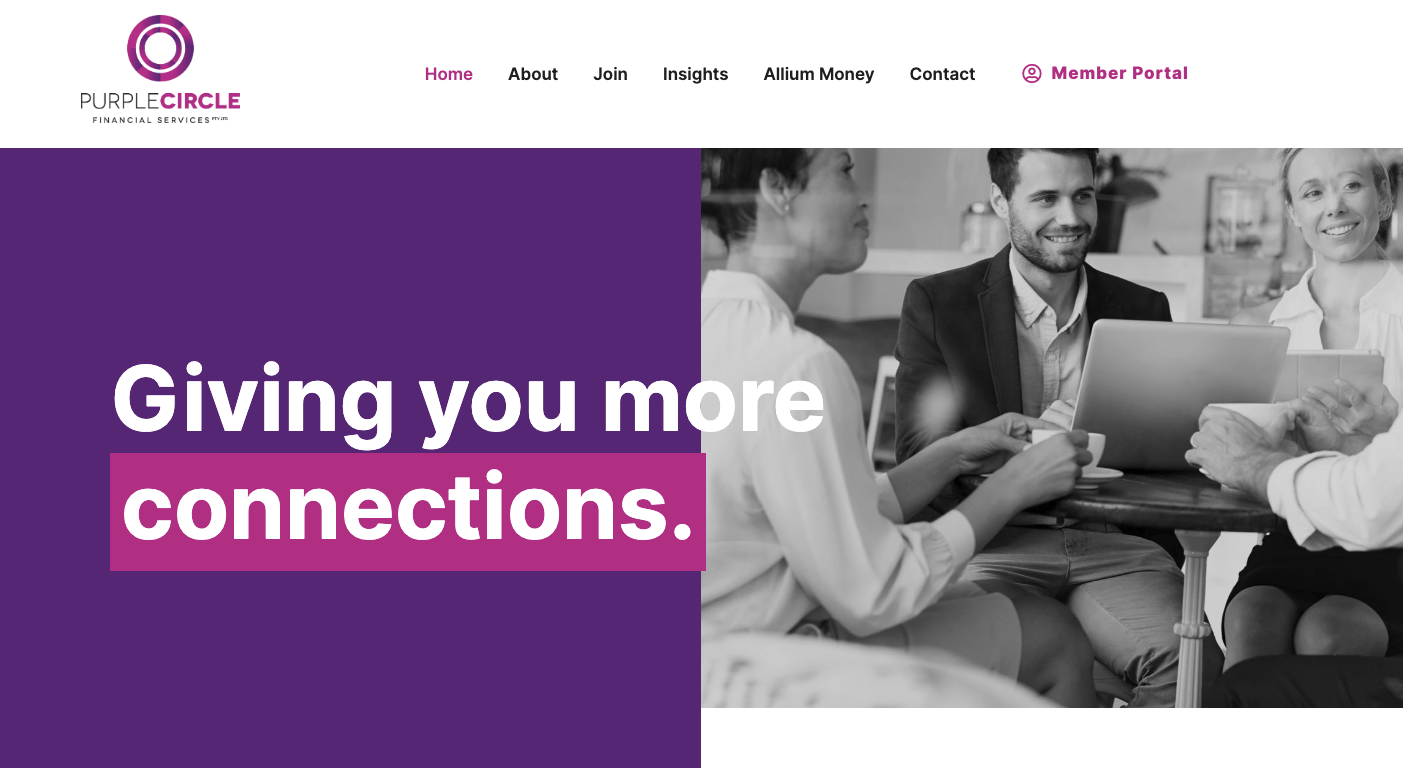 Purple Circle Financial Services Website Example