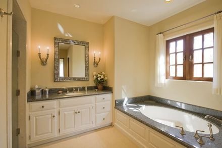 white bathroom vanity cabinet with a pretty sink in Chattanooga