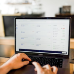 Person working on a laptop