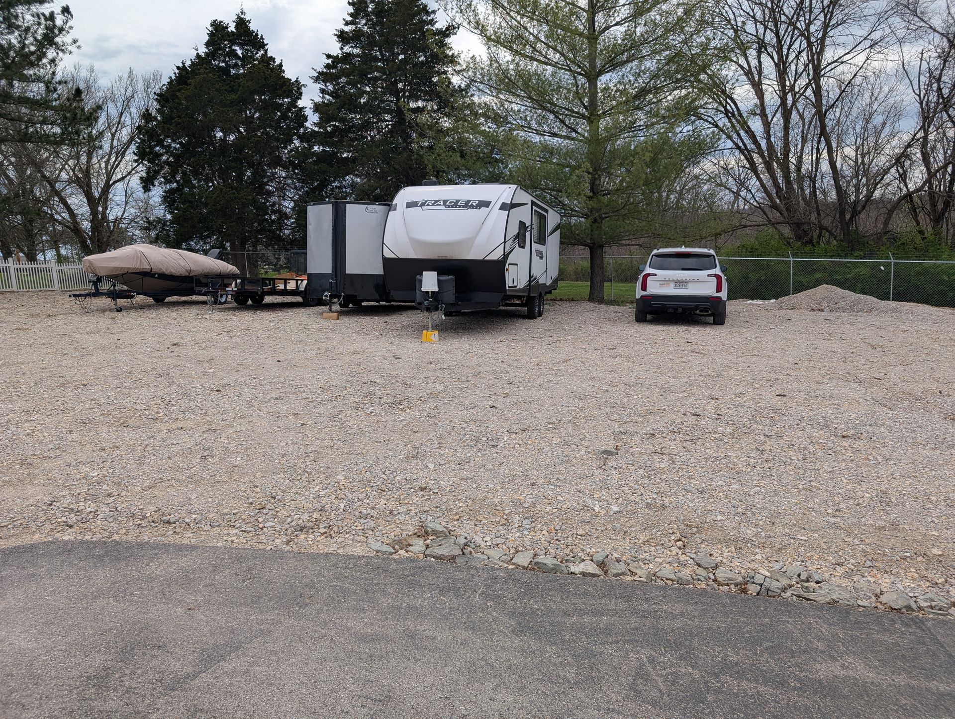 Outside parking for camper, boat, RV, and vehicles