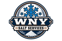 WIN! Salt Services logo with blue snowflake and white salt pile in a circular navy badge