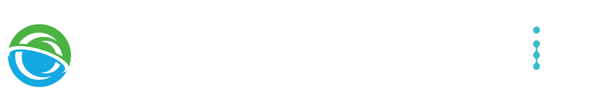 A blue and green logo on a white background.