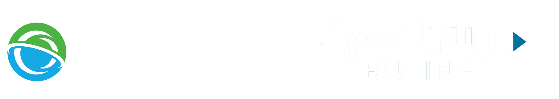 A blue and green logo on a white background.