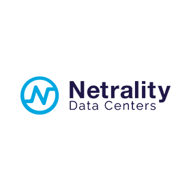 The netraity data centers logo is blue and black on a white background.