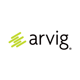 A logo for a company called arvig with a green arrow.