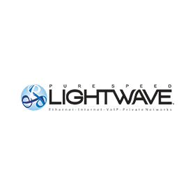 A logo for lightwave is shown on a white background