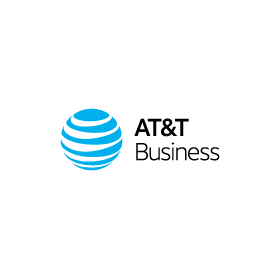 At & t business logo on a white background