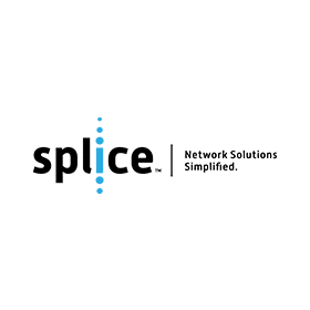 A logo for a company called splice network solutions simplified.
