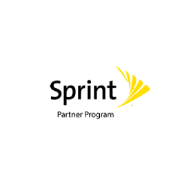 The sprint partner program logo is yellow and black on a white background.