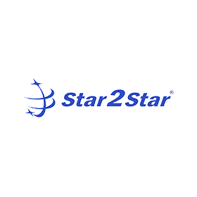 A blue star 2 star logo on a white background.