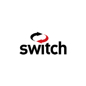A logo for a company called switch with a red arrow