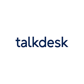 The talkdesk logo is on a white background.