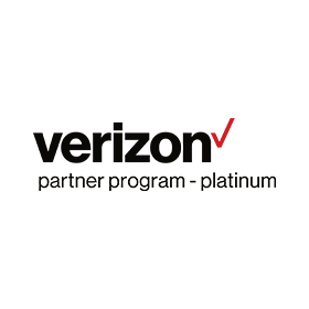 The verizon partner program - platinum logo is on a white background.