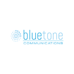 Bluetone communications logo on a white background