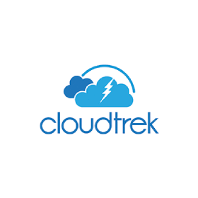 A logo for cloudtrek with a cloud and lightning bolt