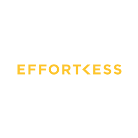The logo for effortkess is yellow on a white background.