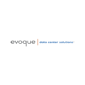 The logo for evoque data center solutions is on a white background.