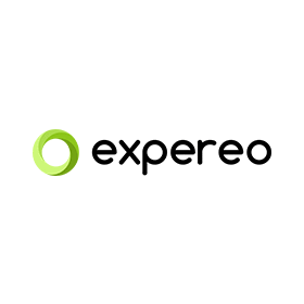 A logo for a company called experieo with a green circle in the middle.
