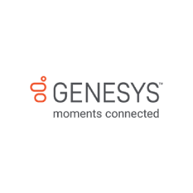 The logo for genesys moments connected is on a white background.