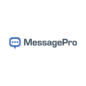 A logo for a company called messagepro with a speech bubble.