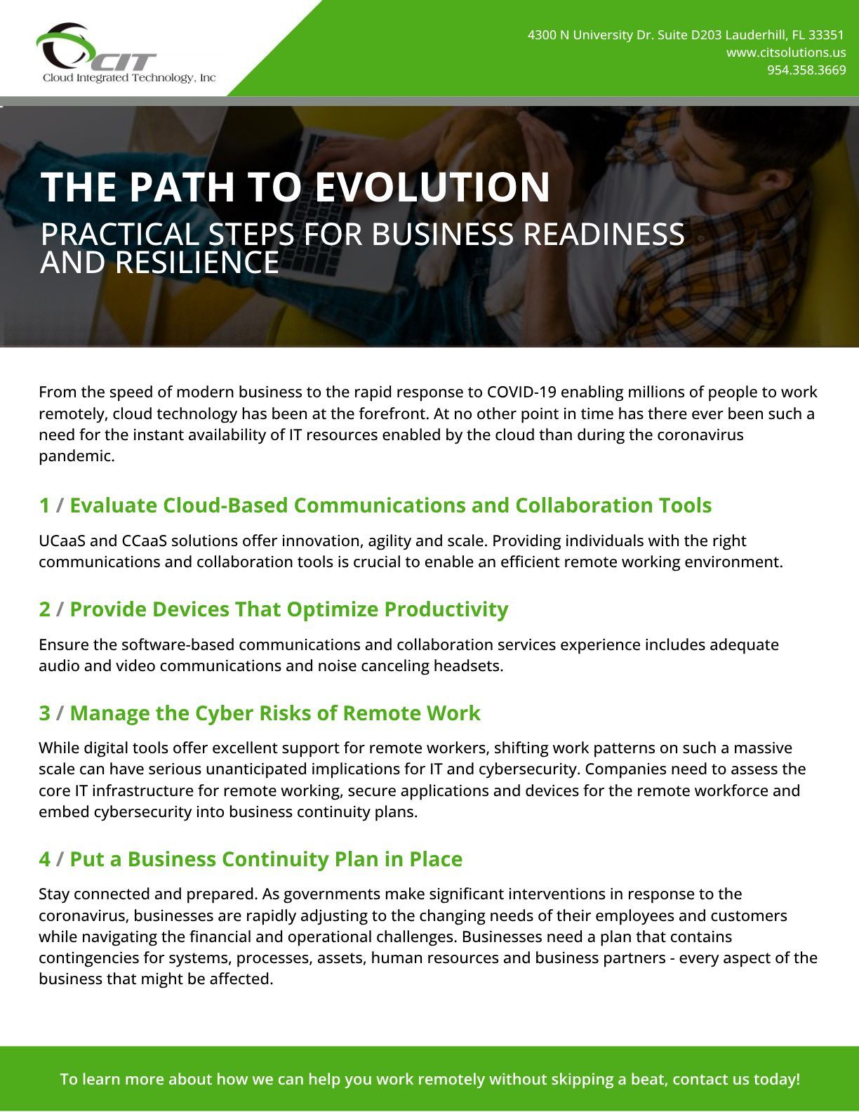 The path to evolution practical steps for business readiness and resilience