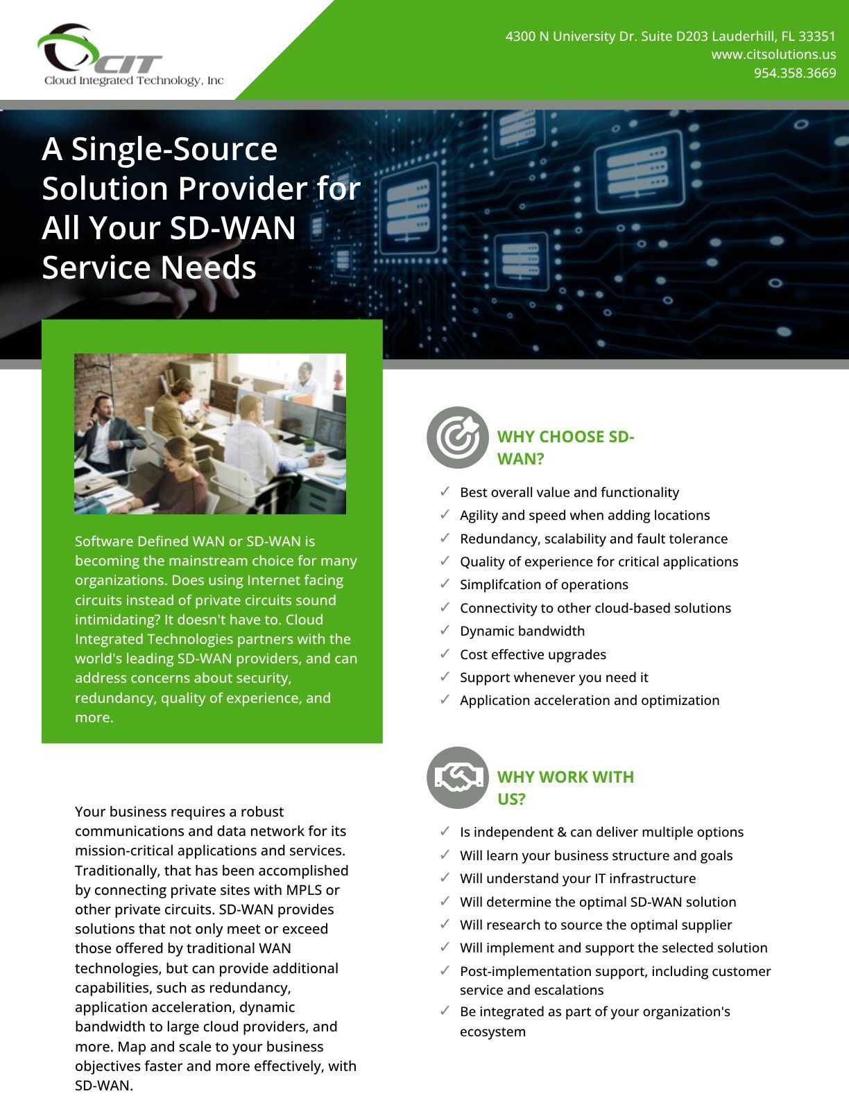 A single source solution provider for all your sd wan service needs
