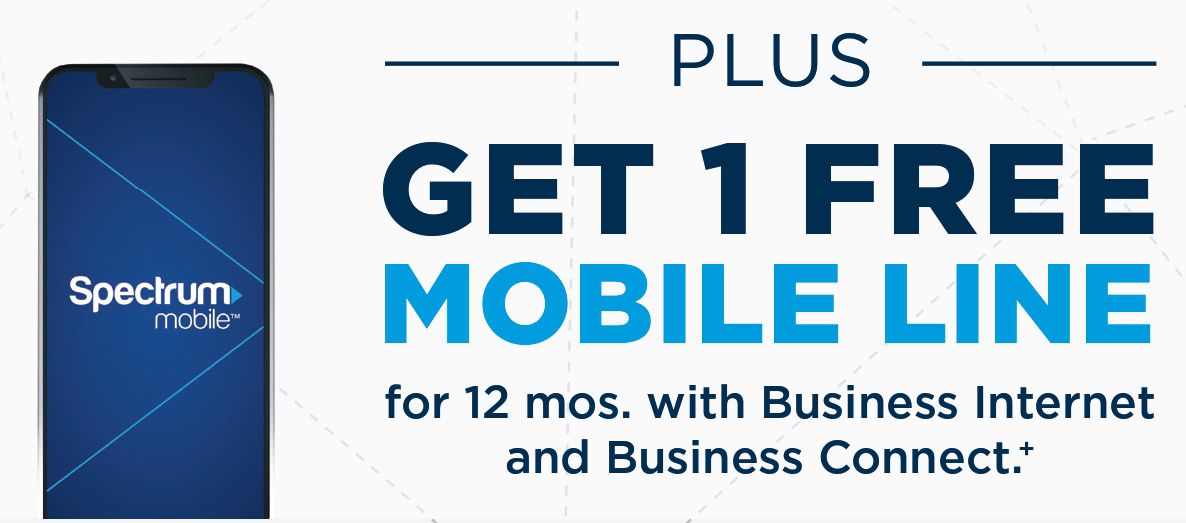 Spectrum is offering a free mobile line for 12 months with business internet and business connect.