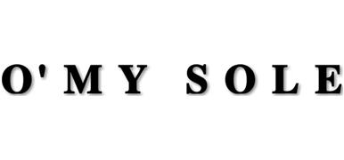 A black and white logo for o ' my sole on a white background.