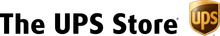 A logo for the ups store on a white background