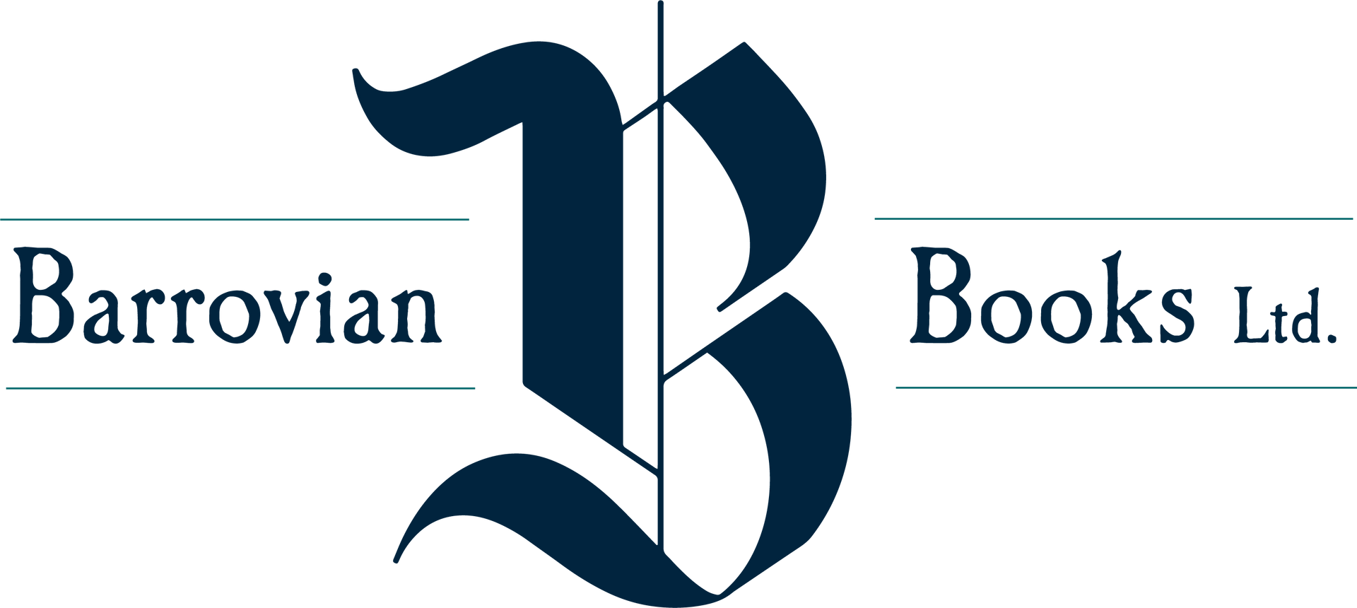 The logo for Barrovian Books Ltd. features a large, dark navy stylized letter 
